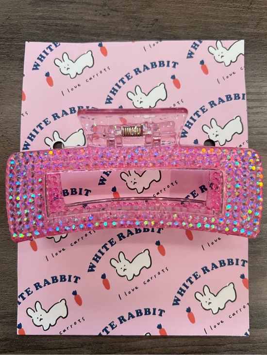 Handmade Other - Handmade Pink Bedazzled Rectangle Claw Clip w/ Custom Packaging Y2K Kawaii